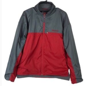 Marmot Jacket Gray and Red Colorblock Lightweight Lined Windbreaker Size Medium